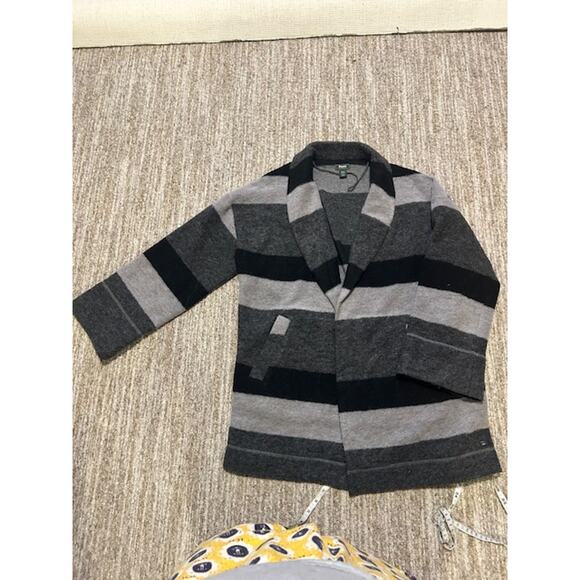 Roots Canada Gray and Black Wool Blend Womens Cardigan Size M - Picture 6 of 12